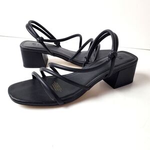 H&M Black Strappy Sandals with Chunky Heel